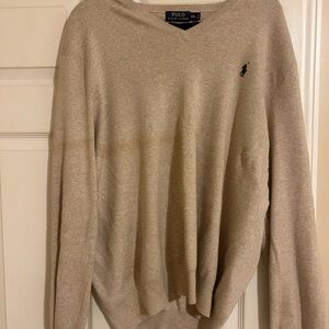 Polo Ralph Lauren Men's V-Neck Sweater in Beige